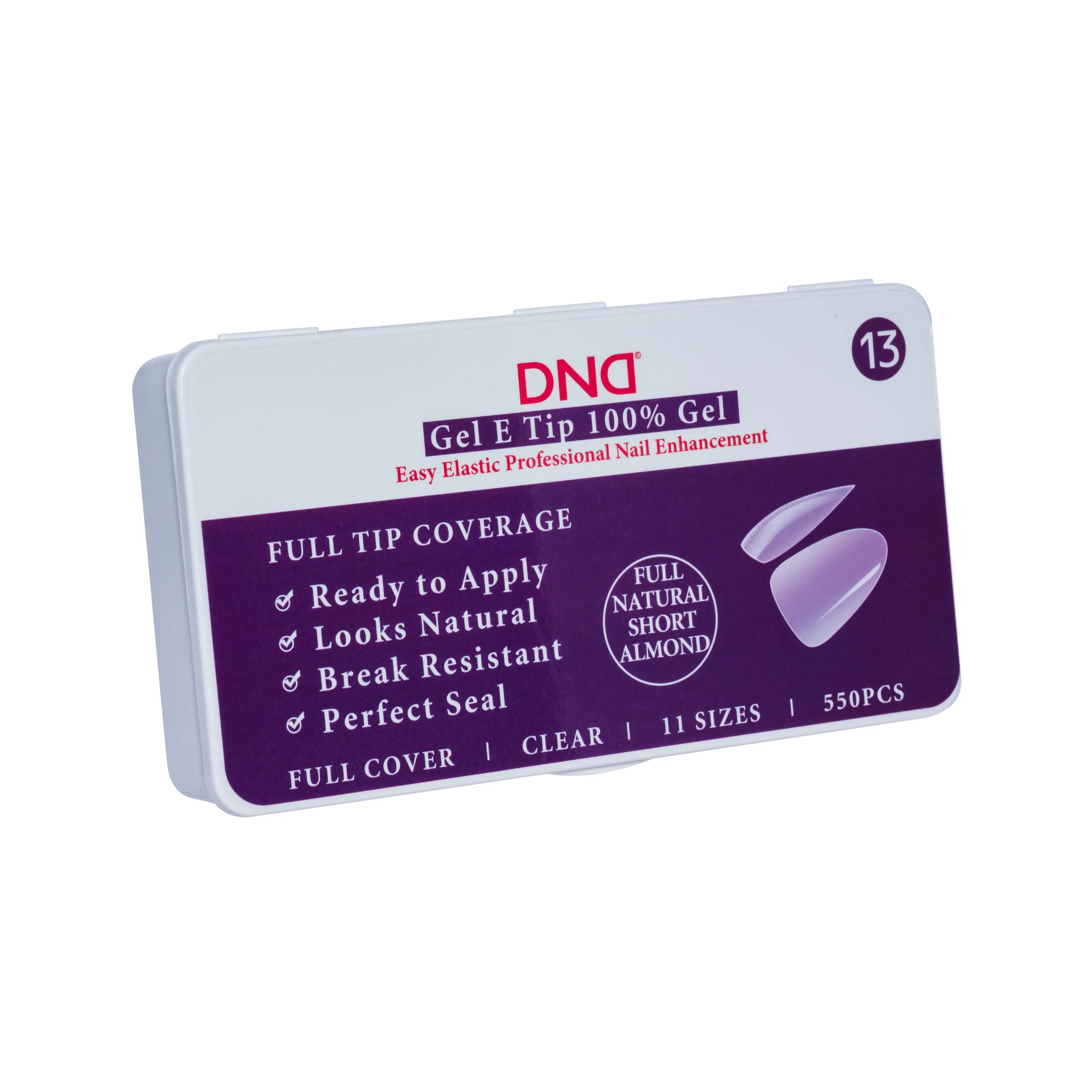 DND Gel E Tips - Full Natural Short Almond #13